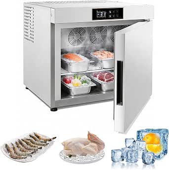 32L Commercial Flash Freezer with 4 Trays, Shock Freezing to -31°F/-35°C, Countertop Chest Blast Chiller for Food Preservation