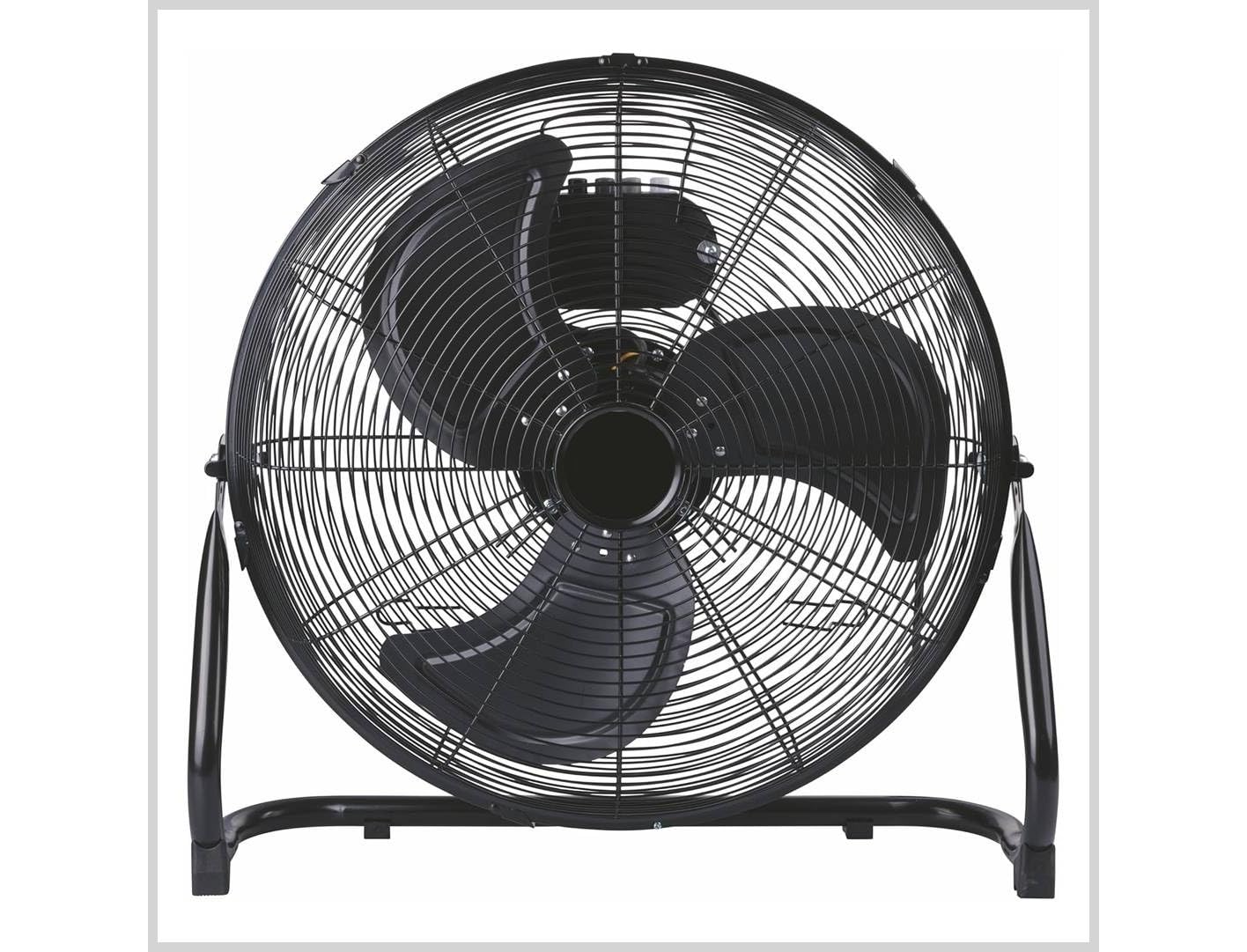 Ventilatore con Stand da Tavolo Pavimento Terra 50cm 3 Velocità Metallo Acciaio Laminato Inclinabile 100W Potente Facile da Trasportare (NERO)