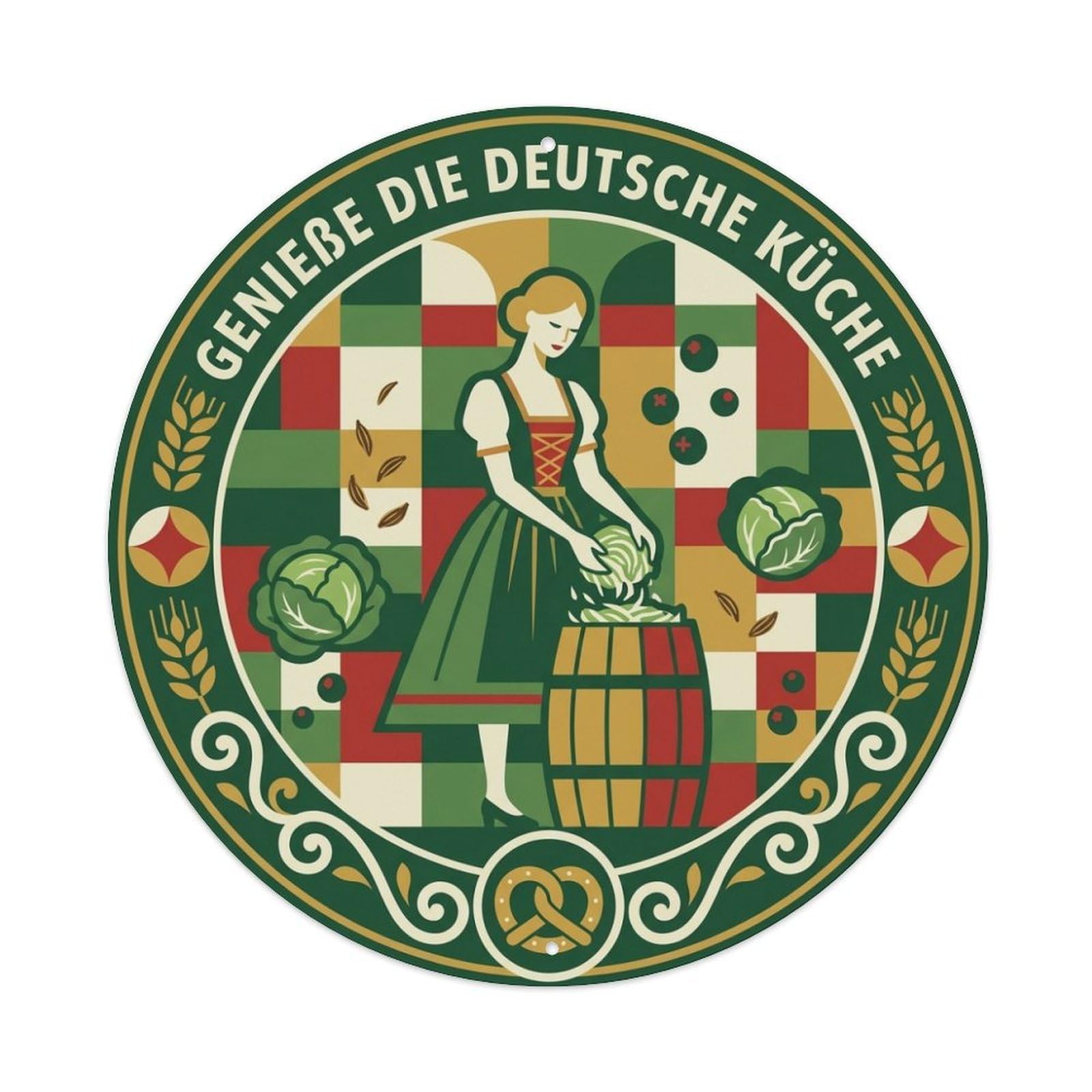 German Cuisine Travel Food Sauerkraut Updated Style Metal Tin Sign