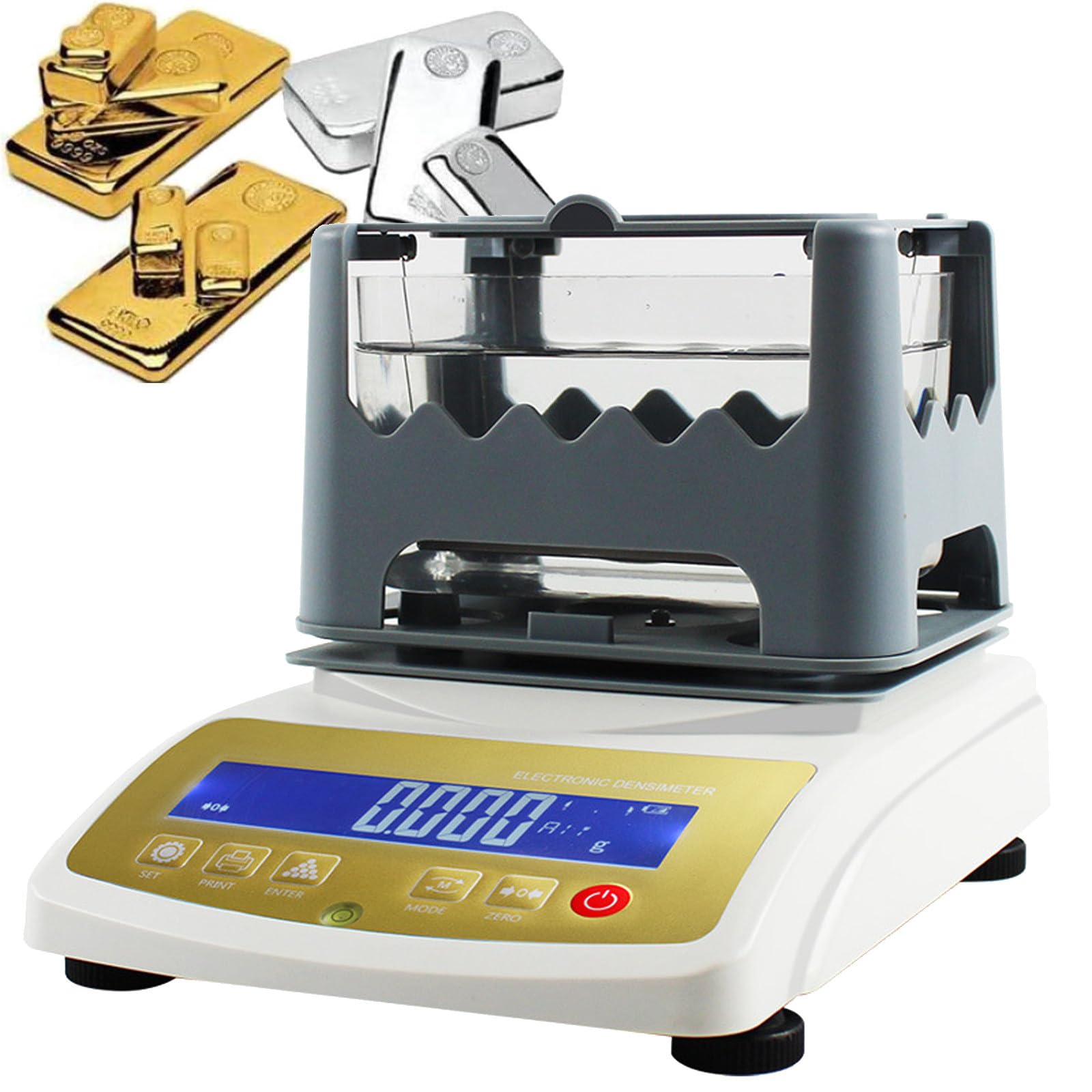 Probador de pureza de metales preciosos, analizador digital de oro con resolución de densidad de 0,01 g/cm³, capacidad de 300 K para verificación de joyas y chatarra de oro