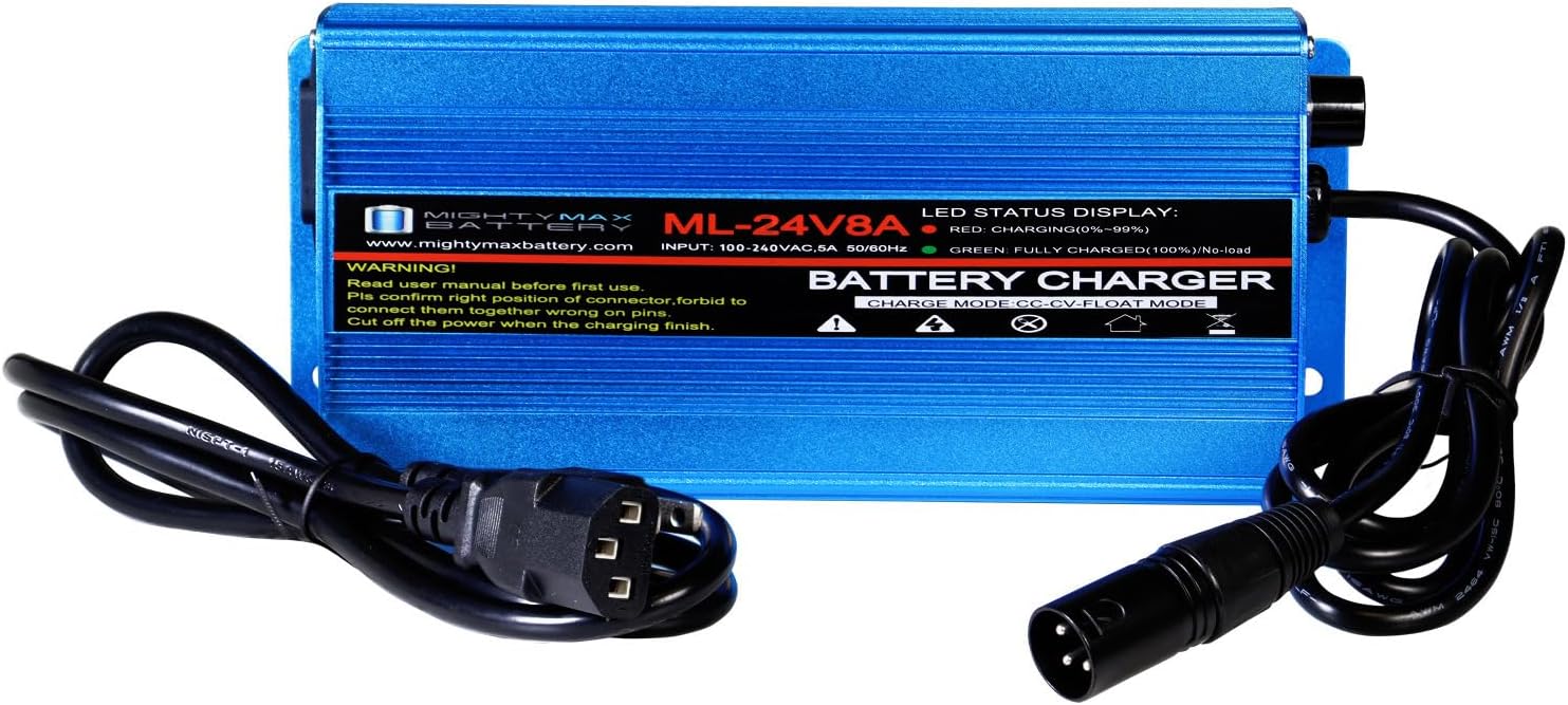 Mighty Max Battery 24 Volt 8 amp Charger for invacare Pronto m91 with surestep