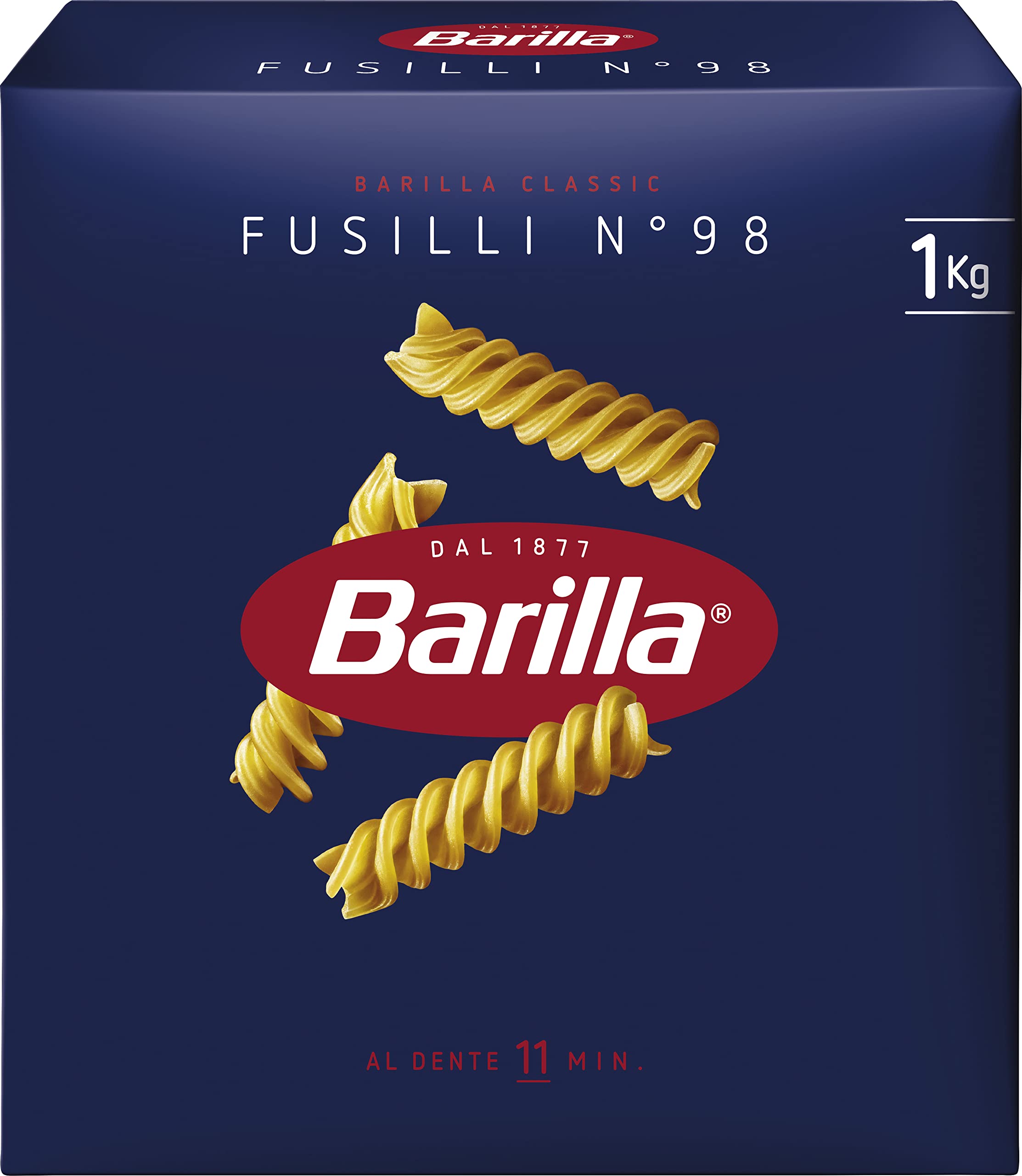 Barilla Pasta Klassische Fusilli n.98 aus hochwertigem Hartweizen immer al dente, 1 kg