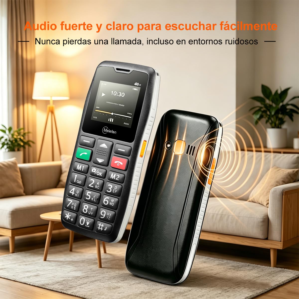 Teléfono 4G para Mayores,Teclas Grandes,SOS,Base de Carga,Fácil de Usar | Cellulare 4G adatto agli anziani,con volume alto,composizione rapida con un tasto,doppia ricarica grande e sblocco scorrendo