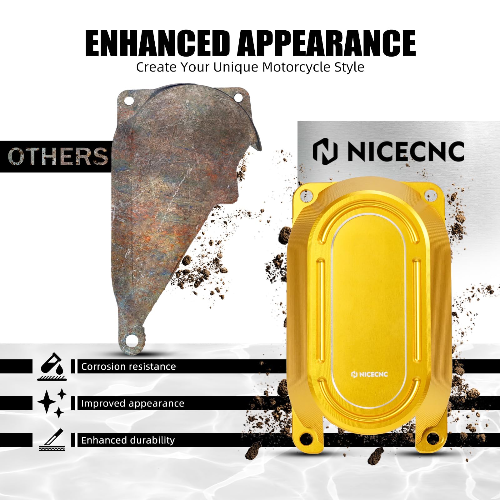 NICECNC Copertura per corpo acceleratore oro in alluminio CNC compatibile con Harley CVO Tri Glide FLHTCUTGSE 2020-2022, Road King Special FLHRXS 2017-2024, ricambio per 14420029, vedi accessori