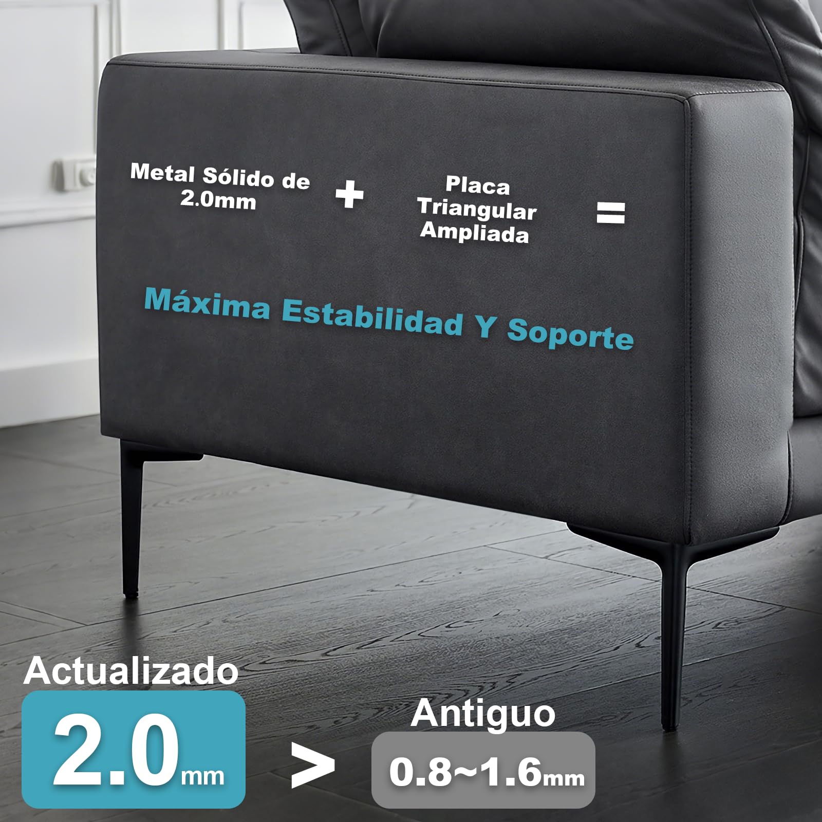 Patas de Mueble 18 cm, Patas de Metal para Muebles Juego de 4 | Patas Cortas Modernas Negras DIY, Soporte Resistente, Reemplazo para Armario, Cómoda, Aparador, Mesita de Noche, Sofá