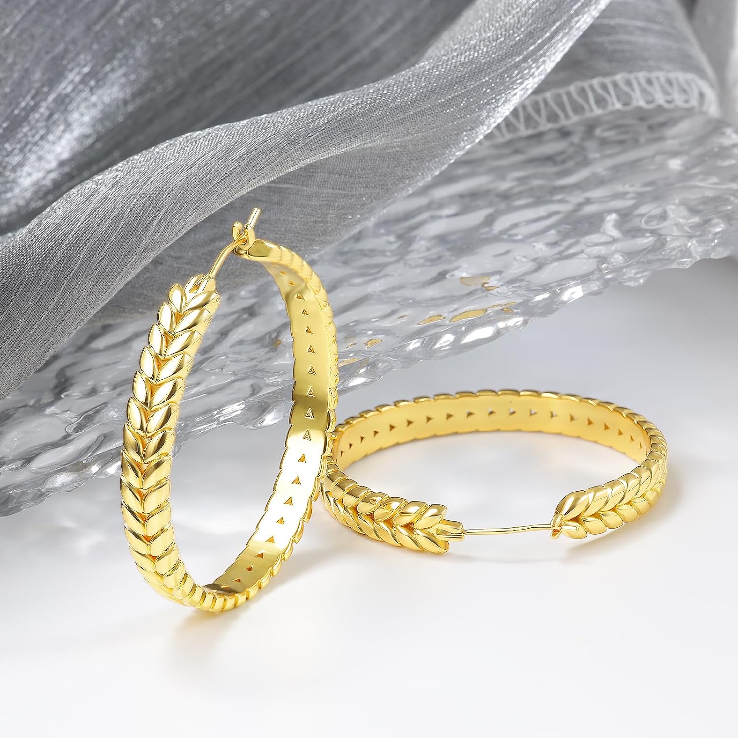 Sterling Silver Large Hoop Earrings for Women - Hypoallergenic Big Hoop Earrings for Sensitive Ears Women's Heavy Loop Earring Fashion Jewelry Gifts - Image 4