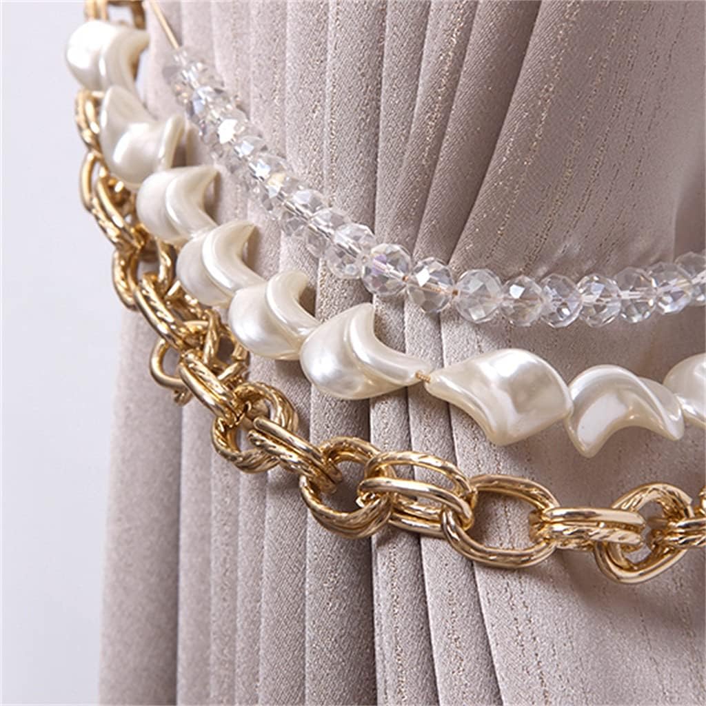 Curtain Straps, Rope Buckle, Pearl, Indoor Living Room Soft Decoration Accessories Pair