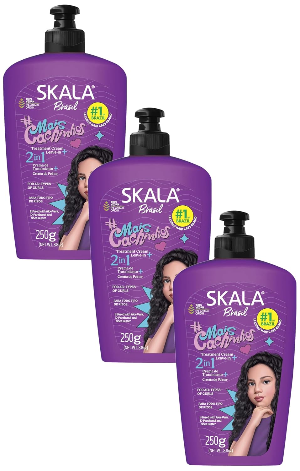 2 in 1 More Curls Leave-In Conditioner by Skala for Kids - 8.8 oz Leave-In Conditioner (Pack of 2)