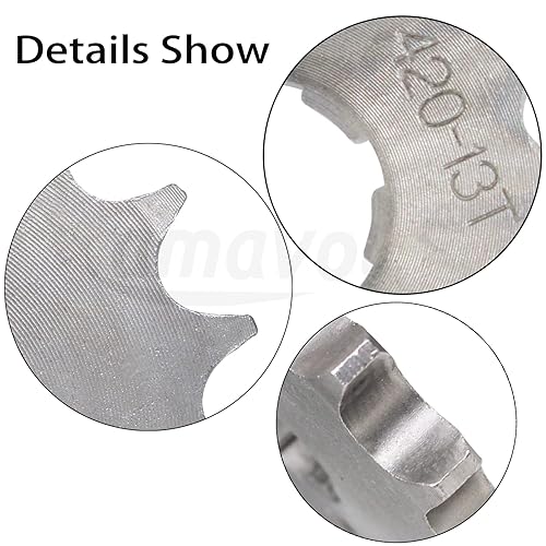 Miniatura 4 de Amavoler Piñón delantero 420-13T, piezas de repuesto de 0.78 pulgadas para motocicletas Dirt Pit Bike de 50 cc, 70 cc, 90 cc, 110 cc, 125 cc, ATV, 4