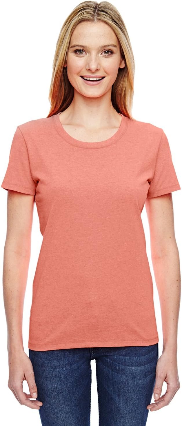 Fruit of the Loom Ladies' 5 oz., HD Cotton™ T-Shirt S RETRO HTR CORAL