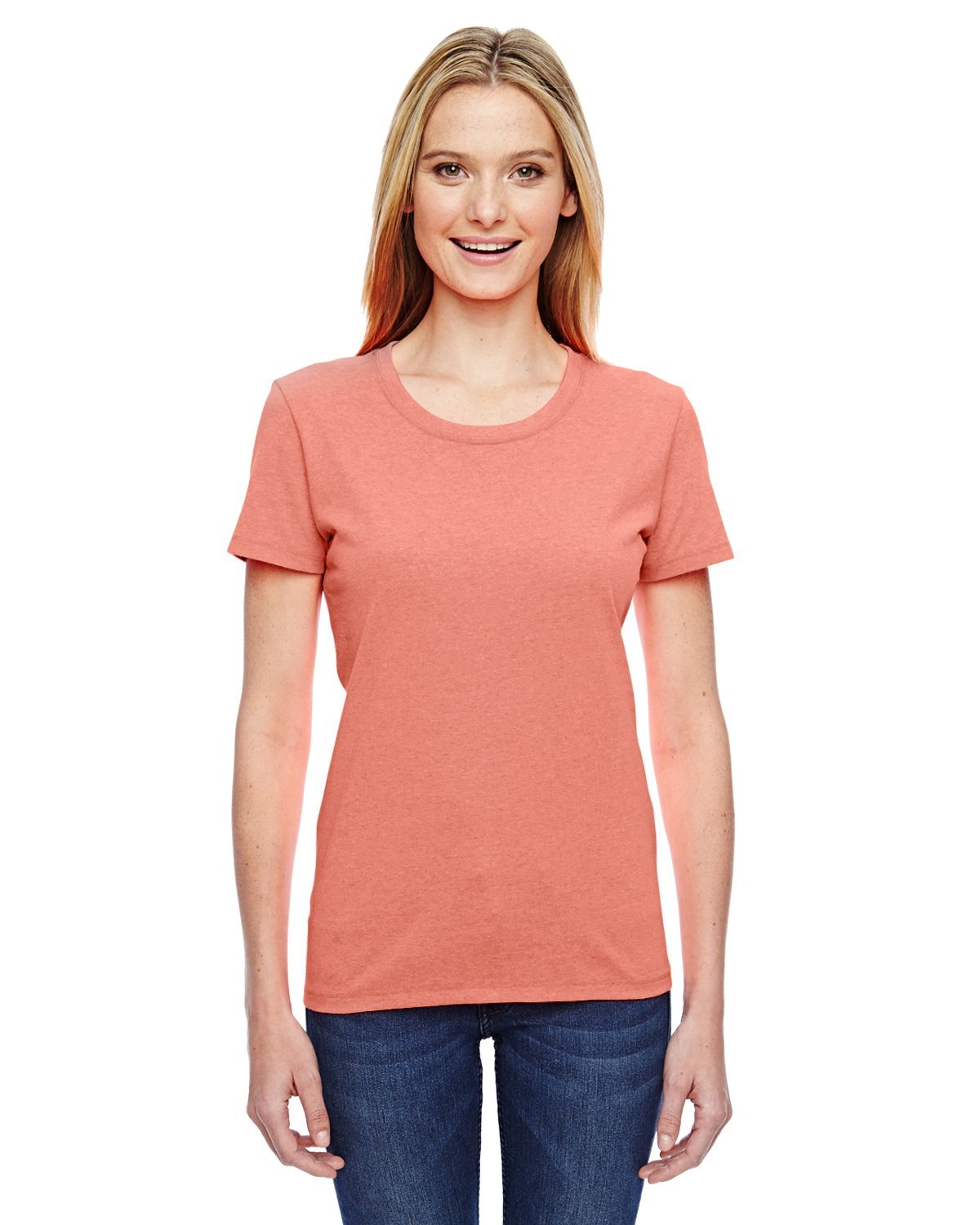 Ladies' 5 oz., HD Cotton™ T-Shirt S RETRO HTR CORAL