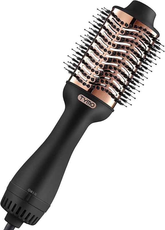 TYMO Hair Dryer Brush Blow Dryer Brush in One, 4 in 1 Hairdryer and Styler | Volumizer with Oval Titanium Barrel, 60M Ionic Hot Air Straightener for Smooth Frizz-Free Salon Blowout, Gold, 2.85 Inch