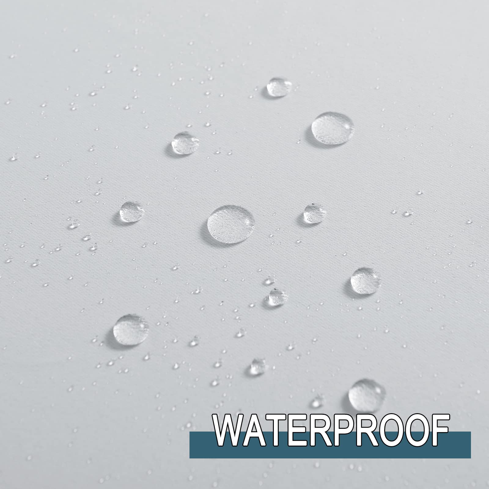 PONY DANCE Tende Oscuranti da Esterno Impermeabile Tenda da Sole per Balcone con Anelli Curtains Termiche Gazebo 2 Pezzi L 132 x A 213 cm, Bianco Grigiastro