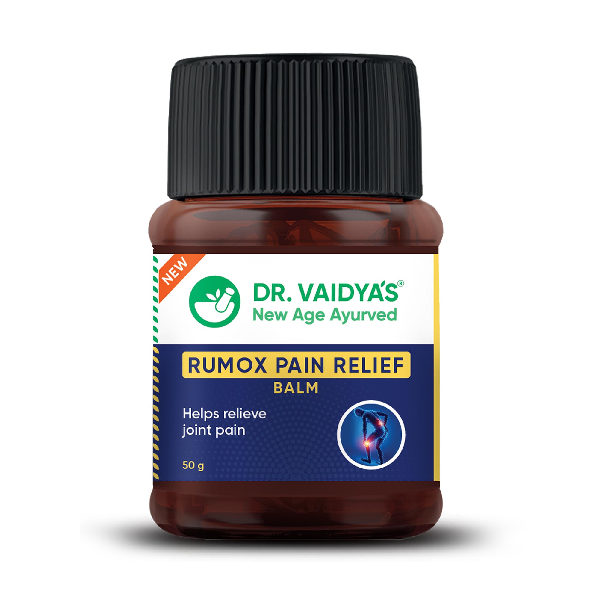 Dr. Vaidya's Rumox Pain Relief Balm | For Head Ache, Body Pain, Joint & Muscle Pain | Mix Of Oils - Mahanarayan, Cajuput, Wintergreen | (50g Each) Pack of 1