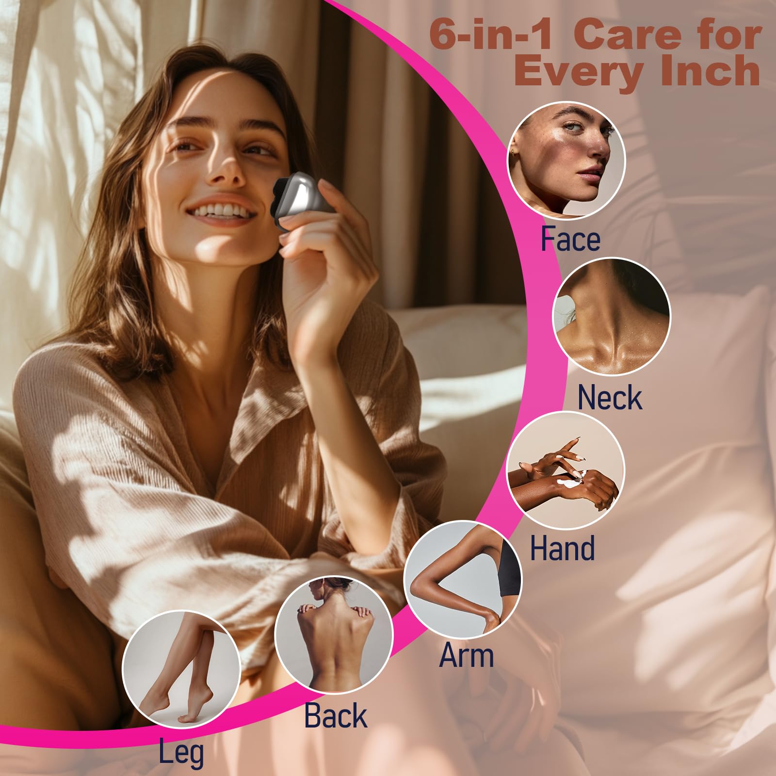 Depilación facial para mujeres, maquinilla de afeitar giratoria de hoja flotante 3D, afeitadora eléctrica húmeda y seca, depiladora portátil y recargable por USB para cara, labio superior 2
