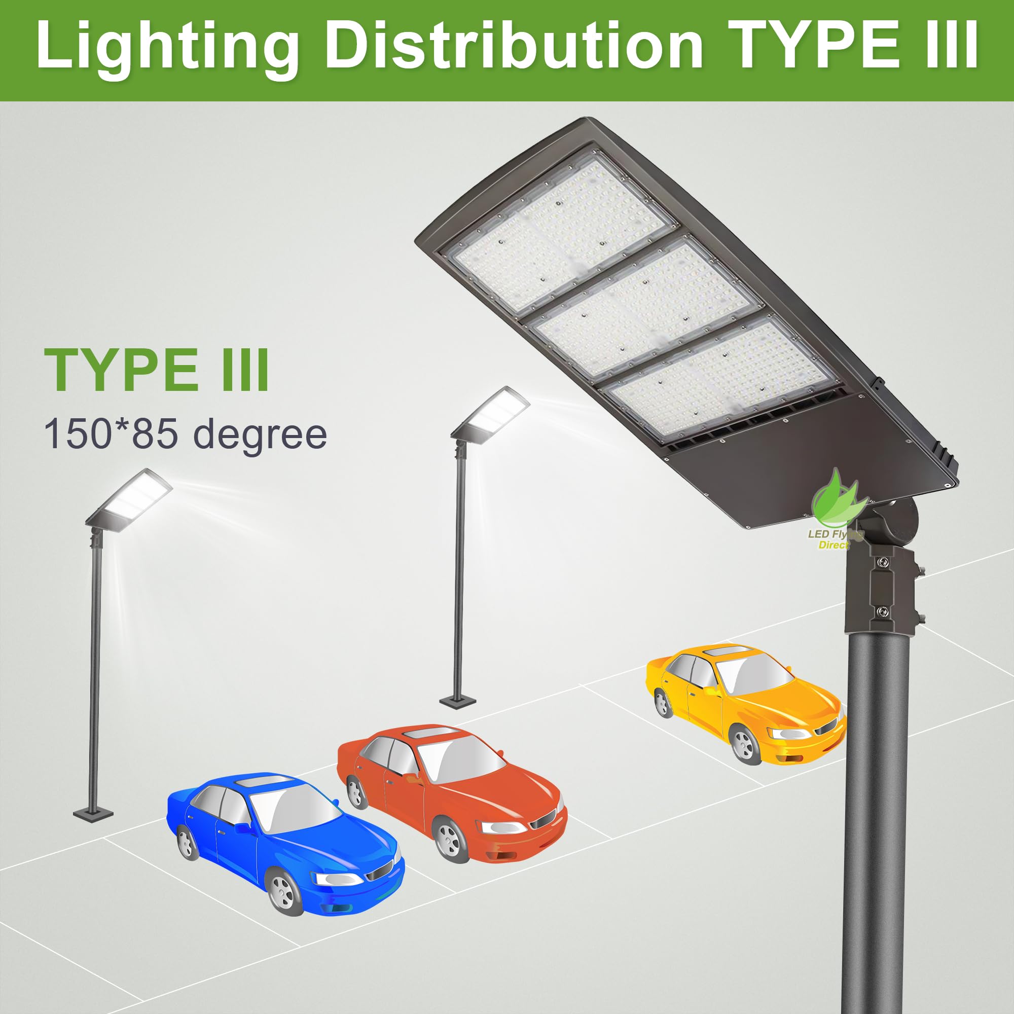 450W LED Parking Lot Lights, LED Street Area Lights, 20KV Surge