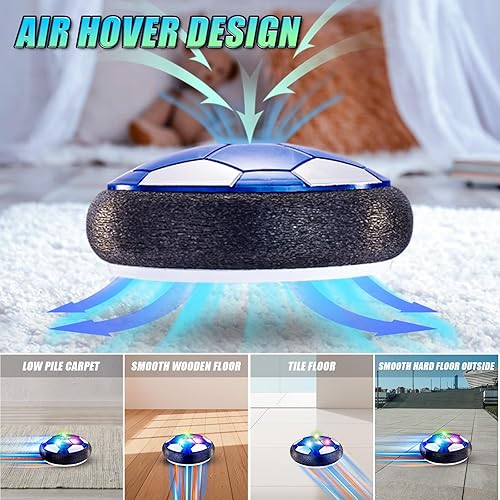 Miniatura 3 de Hover - Pelota de fútbol para niños, bola flotante recargable por USB con parachoques de espuma protectora y luces LED coloridas, pelota flotante de