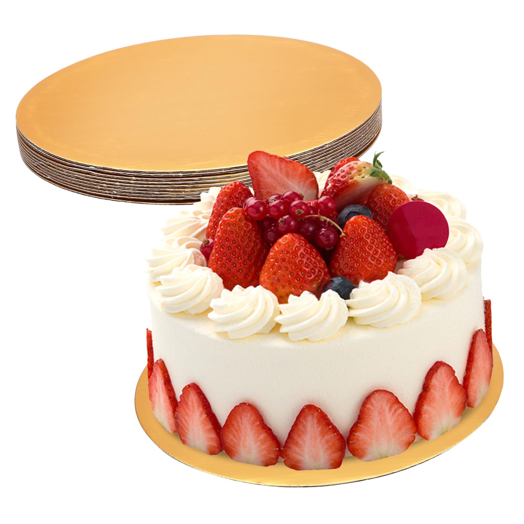 STOBAZA Sturdy Corrugated Cake Boards 10pcs Large Size Paper Cake Bases Non-Stick Surface for Baking