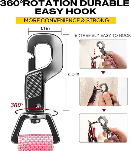 Miniatura 4 de Fida Correa resistente de 4 pies para perro con 2 cómodas asas acolchadas, asa de tráfico y gancho avanzado de fácil presión, correa reflectante
