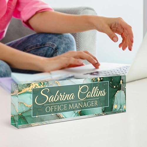 Miniatura 6 de Placa con nombre para escritorio, placa de nombre personalizada para escritorio, decoración de oficina para mujeres y hombres, accesorios de