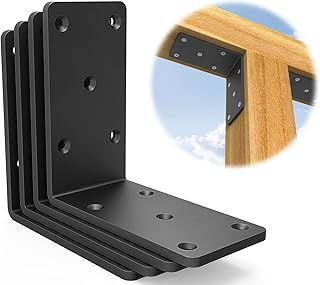 5x5“ Heavy Duty Shelf Brackets,L Brackets for Shelves Fence Pergola Brackets Angle Bracket for Post Wood,90 Degree Corner Bracket,Corner Brace for Floating Shelf Countertop Support Brackets 