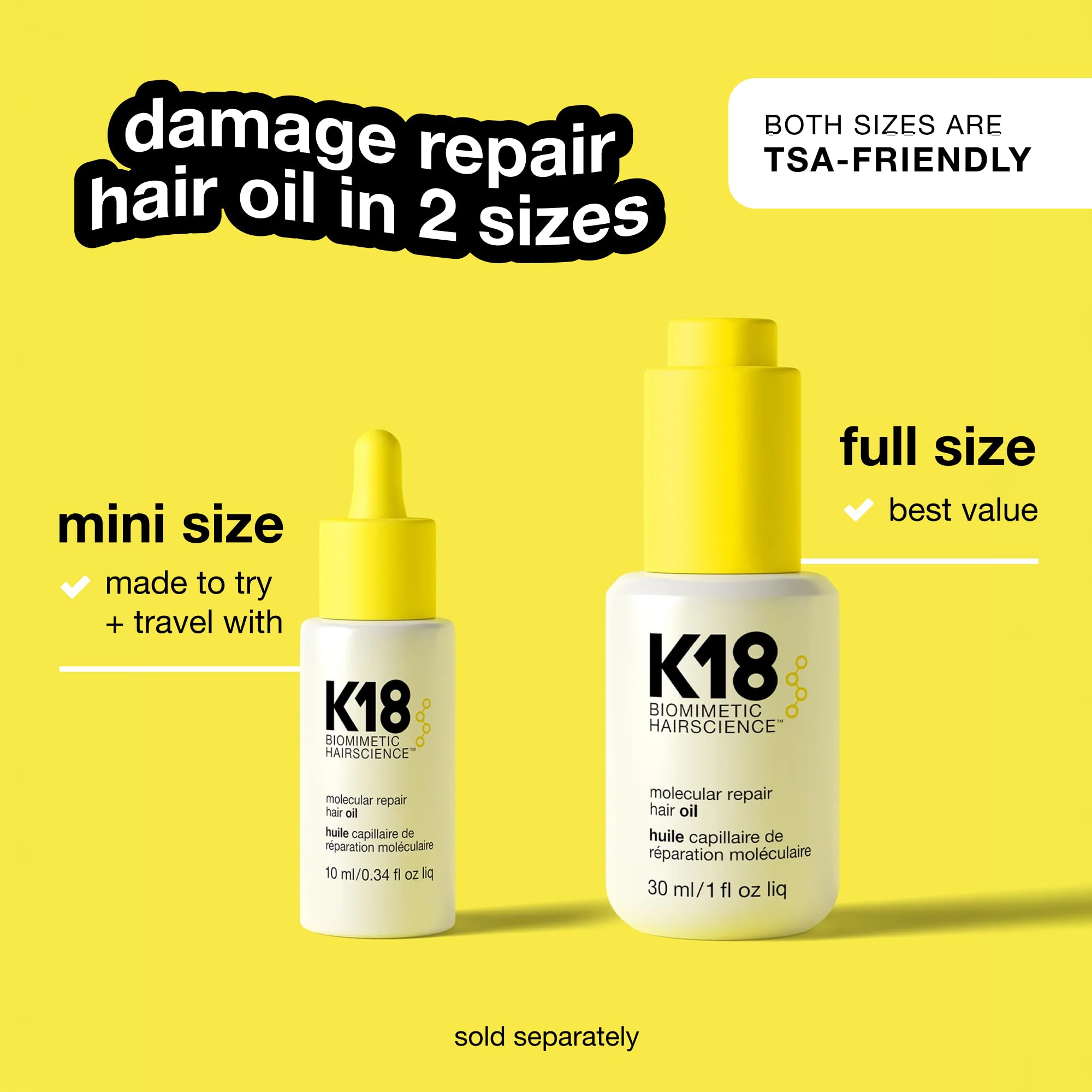 K18 Molecular Repair Hair Oil, Weightless Frizz-Control Oil
