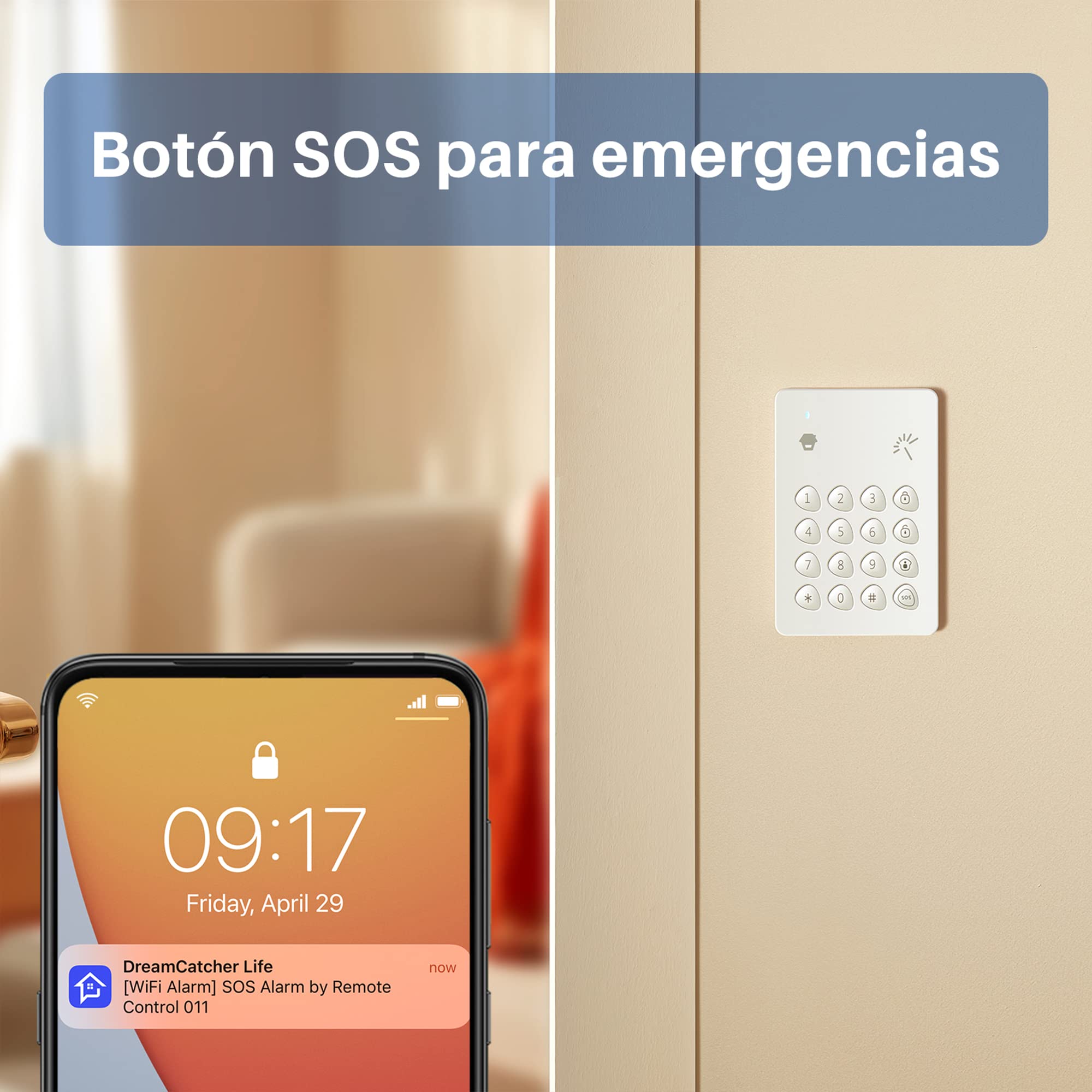 Chuango KP-700 Teclado Digital Inalámbrico con Lector RFID para Sistema de Alarma de Seguridad Doméstico - Habilitar/Deshabilitar la Alarma - Bloqueo Automático - Teclado Independiente con Batería.
