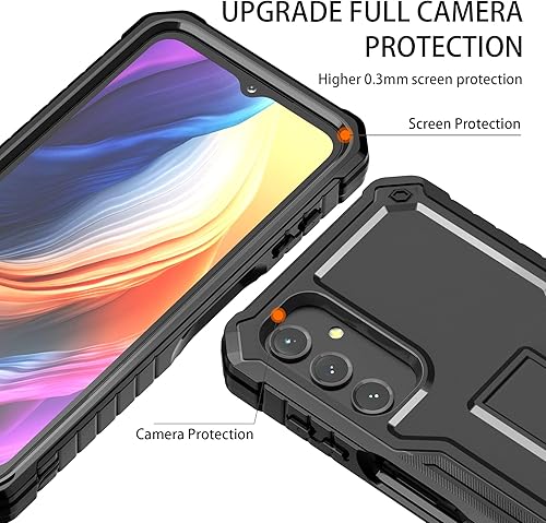Miniatura 4 de DUOPAL Funda para Samsung Galaxy A14 5G, protección de grado militar, a prueba de golpes, con protector de pantalla HD de vidrio templado y soporte