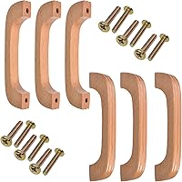 Vista 2 de Cosmos 6 tiradores de madera para cajones de gabinete con tornillos