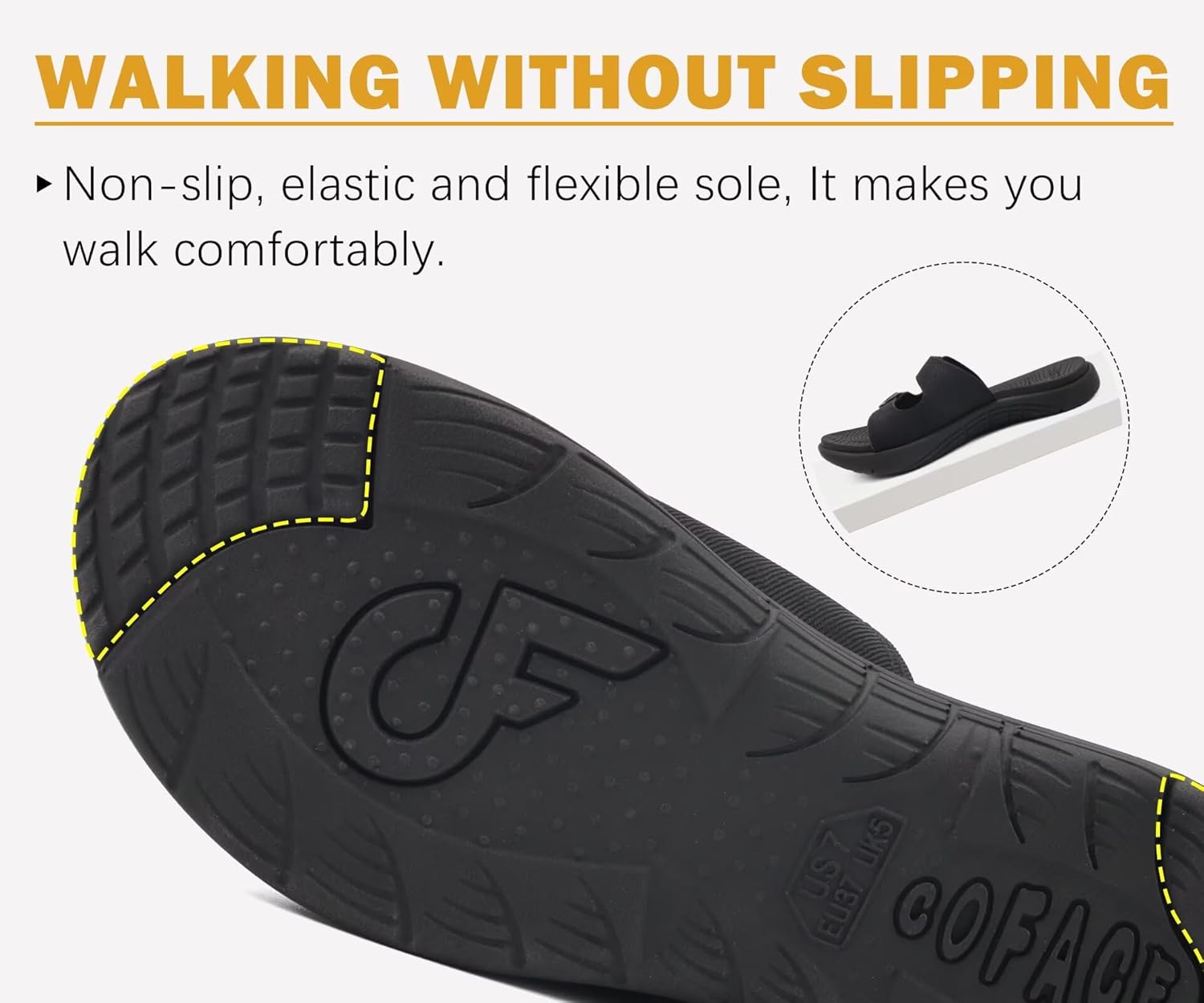 COFACE Womens Orthotic Slides Comfort Plantar Fasciitis Arch Support Slip on Flat Sandals Ladies Soft Cushion Fashion Yoga Mat Slippers With Adjustable Straps - Image 6