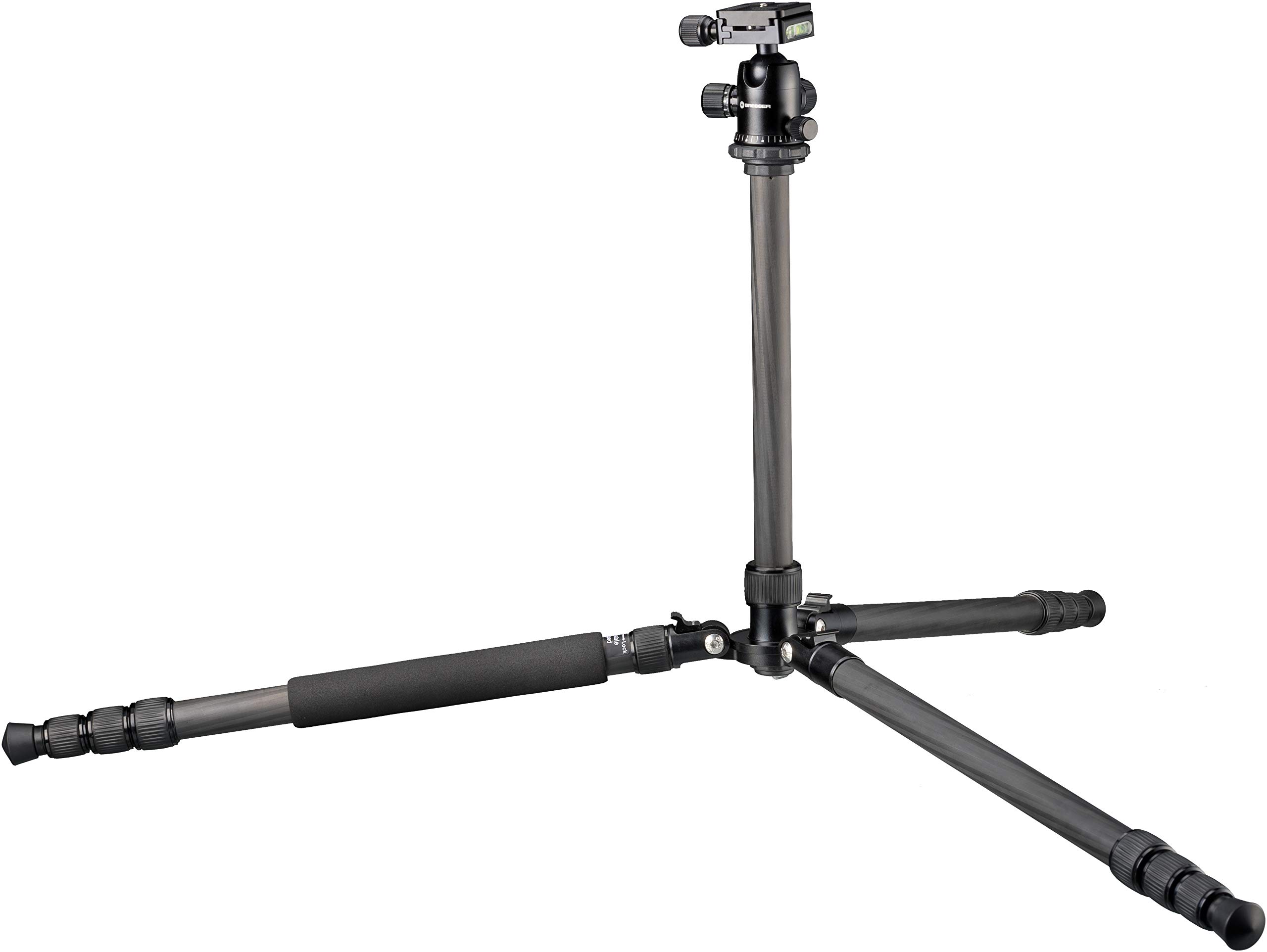 Trípode de Carbono para Cámara BRESSER BR-2504X8C-B1 hasta 10 kg, utilizable como Trípode de Suelo, Monópodo y Trípode de Tres Patas