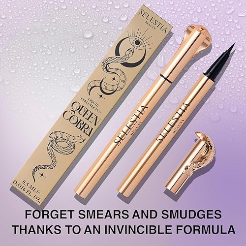 Miniatura 6 de SELESTIA BEAUTY Delineador de ojos líquido Queen Cobra  Lápiz delineador de ojos duradero e impermeable  Delineador de ojos negro para uso durante