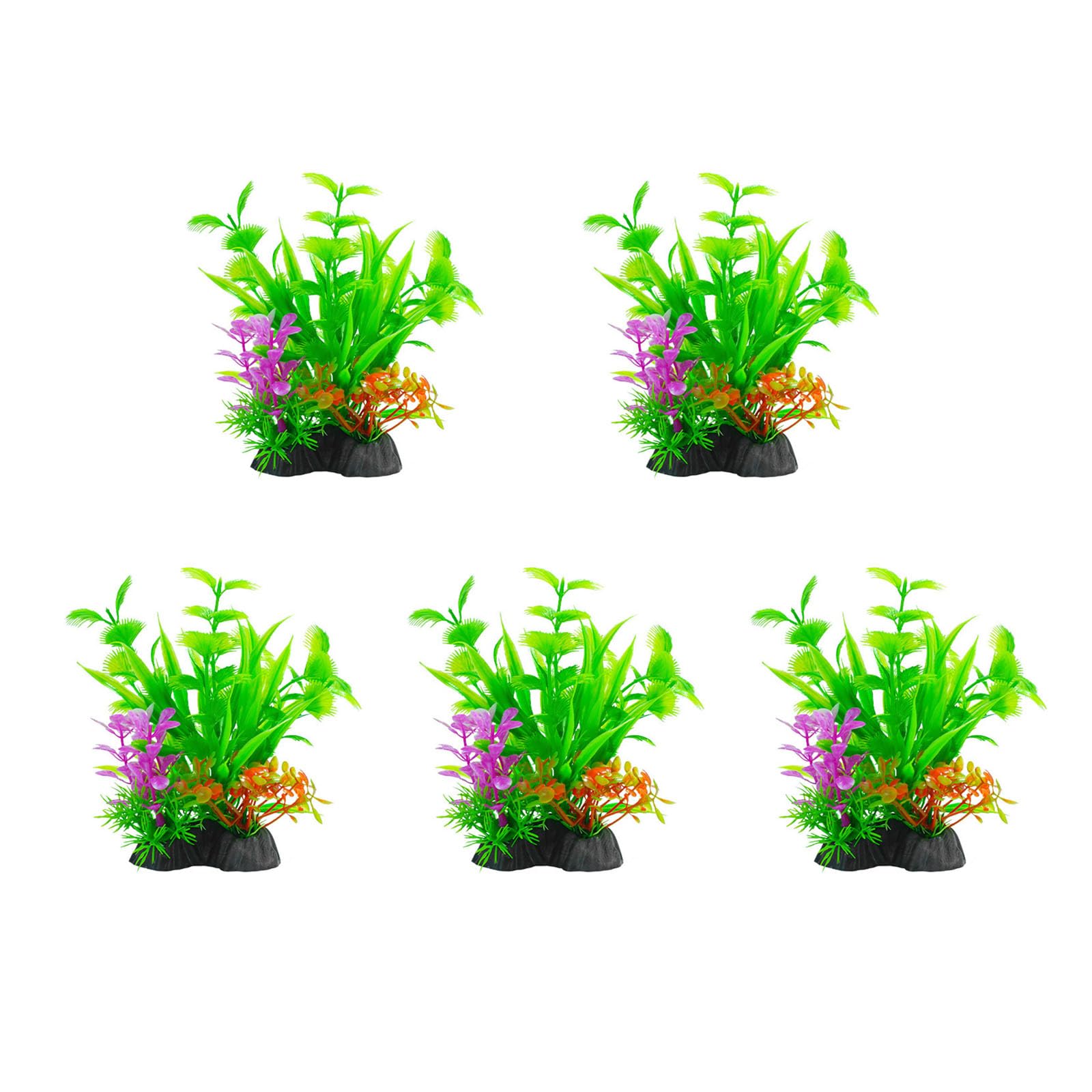 HDOYTXXM 5PCS Artificial Water Plant Realistic Aquariums Decoration with Base for Home Fishtanks Landscape Underwater Decoration