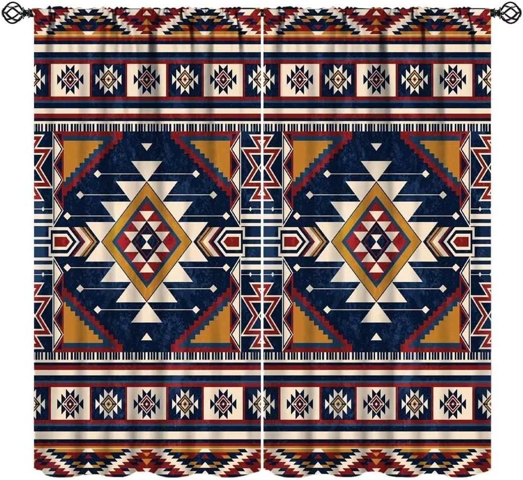 Vorhänge Schlafzimmer 3D Retro-Stammes-Geometrische Streifen 170X200 cm (B + H) Vorhang Gardinen Blickdicht Mit Ösen Thermovorhang Lichtdicht Für Wohnzimmer Schlafzimmer Kinderzimmer/Uv-S-451236541