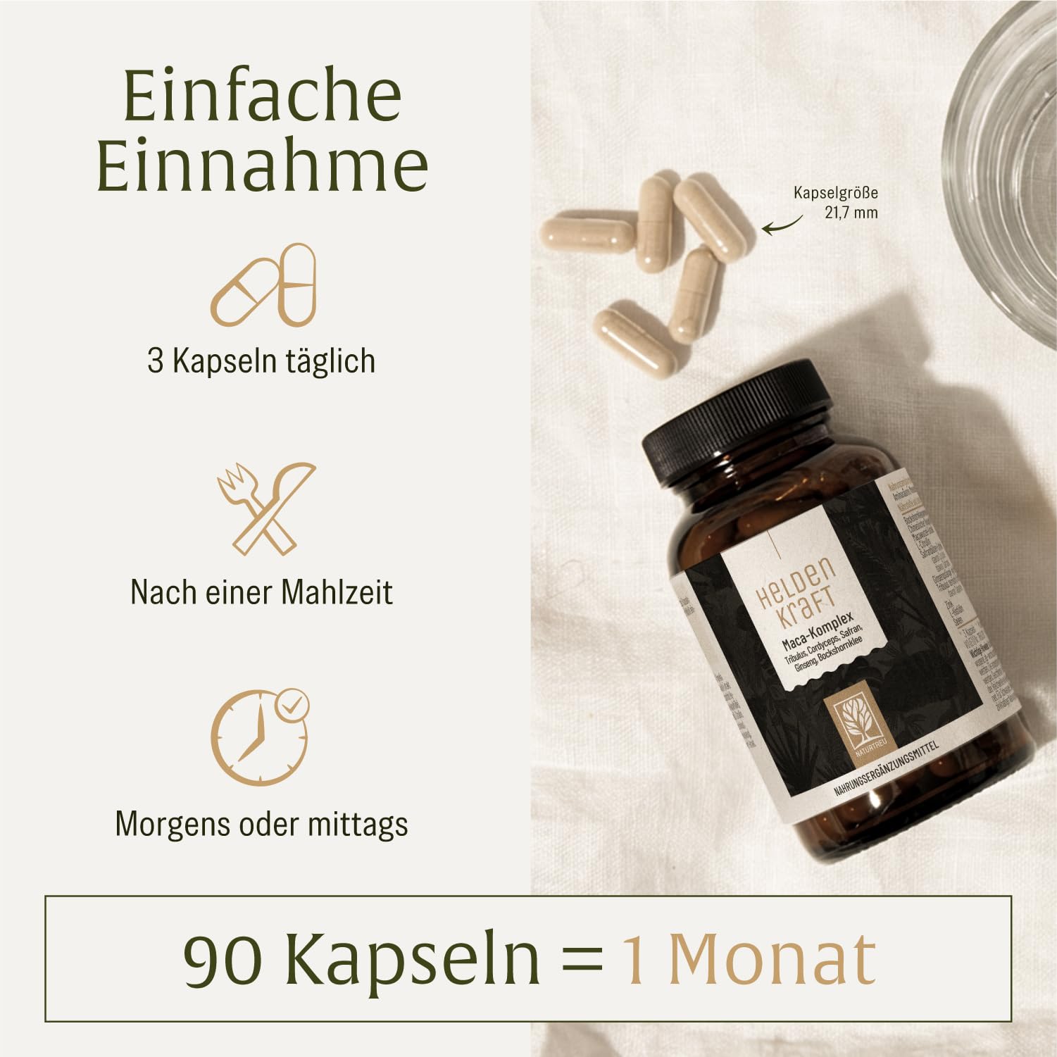 Maca Kapseln hochdosiert - Maca Extrakt mit Tribulus terrestris, Cordyceps, Bockshornklee, Zink, Ginseng, Safran, Selen - 90 Kapsel - Vegan