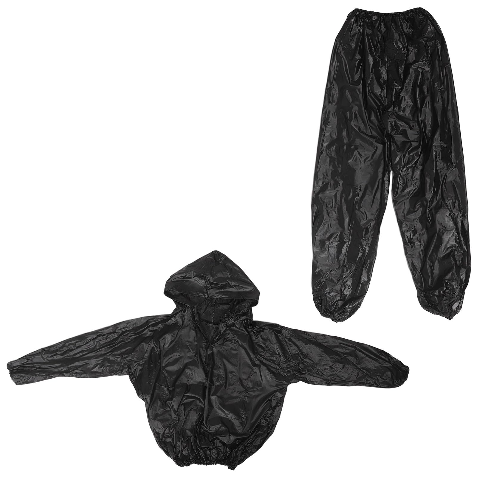 Traje de sauna para yoga DECHOUS conjunto deportivo de PVC negro XL con capucha ajustable