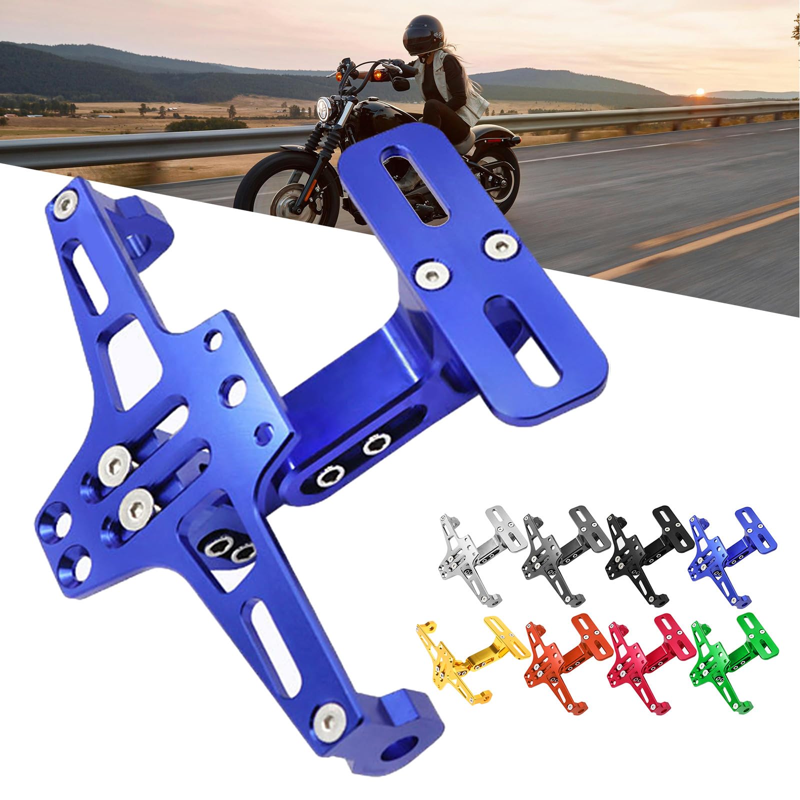 Telaio per targa in alluminio con luce a LED integrata Elegante portatile moto regolabile in alluminio staffa per licenza
