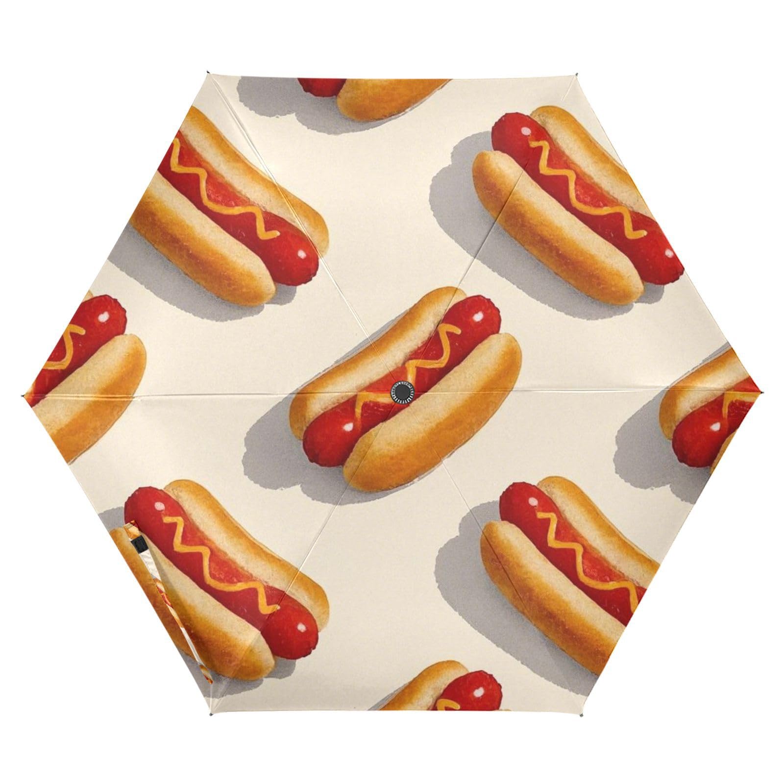 EtherSpher Cartoon Gourmet Hot Dog large umbrella 39 Inch Heavy Duty auto open close Umbrella For Golf for heavy rain wind Outdoor Defence Accessories sombrillas de lluvia para