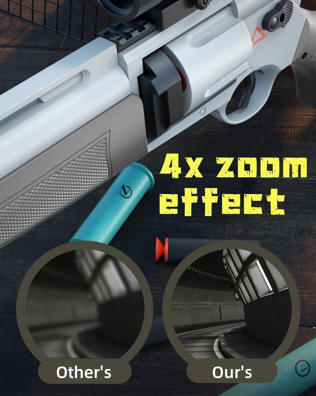 2 in 1 Foam Shotgun with 4X Scope Soft Foam Blaster Set Gift for Christmas Birthday with 60 Bullets 15 Shells Soft Bullet Revolver Foam Dart Pistol for Age 14+