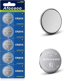 CR2016 3V Lithium Coin Battery - 5 Pack CR 2016 Button Cells 3 Volt 85mAh Batteries for Car Key Fob Garage Door opener Sensor Remote Watch LED Votive Flameless Candles Light Kid Toy Replacement