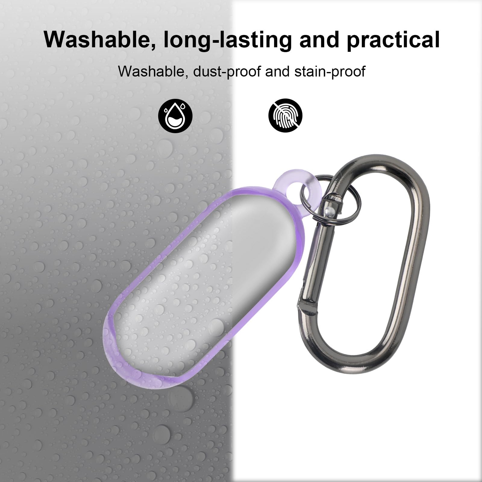 Coque PLAUD NotePin Enregistreur Vocal AI, Étui TPU Souple Protection Portable avec Porte-Clés et Mousqueton (Violet)