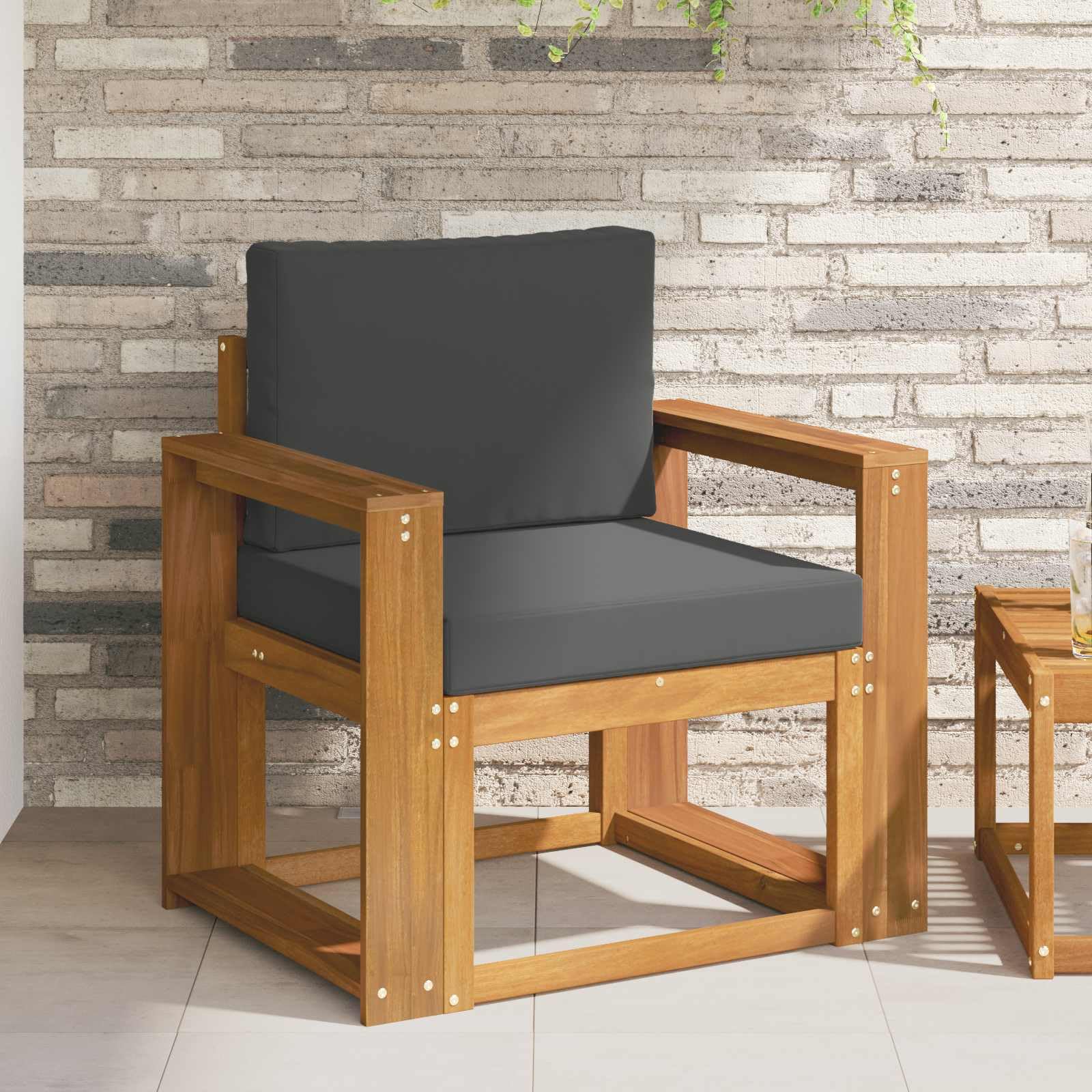 Canapé d'extérieur en bois d'acacia pour des soirées conviviales sur le balcon