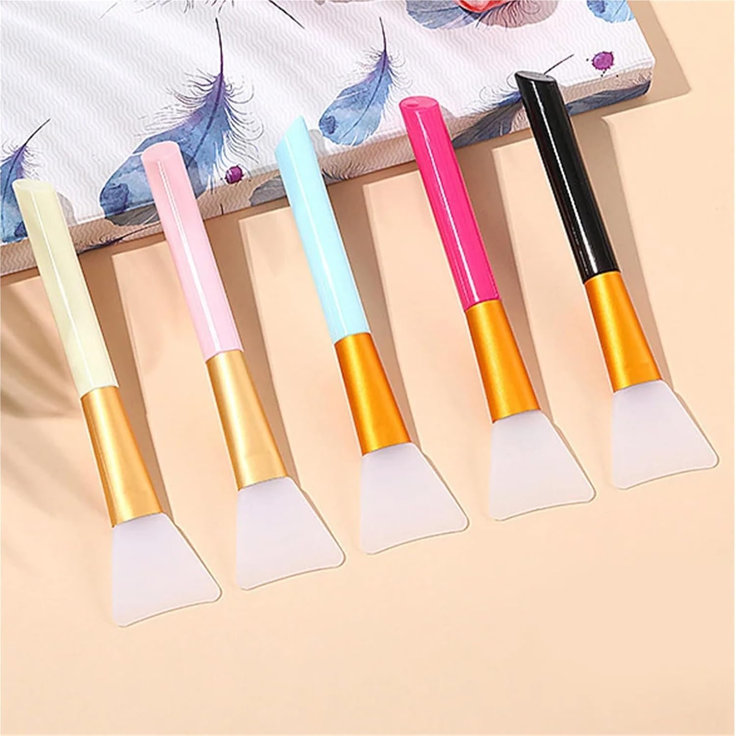 Face Mask Applicator Tool 50 Pcs Advanced Formaldehyde-Free Silicone Mask Brushes - Soft, All Skin Types(Black)