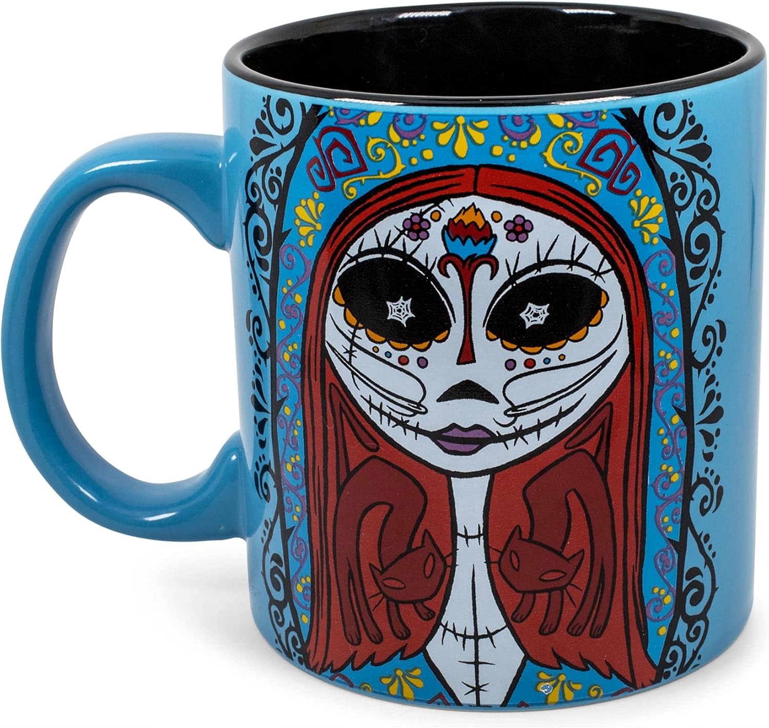 The Nightmare Before Christmas Jack and Sally Day of the Dead Ceramic Coffee Mug | Official Disney Kitchen Accessories | Oversized Cup For Home Kitchen, Holiday Drinkware | Holds 20 Ounces