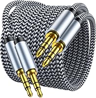 Vista 9 de Cable Auxiliar de 15 pies, Cable de Audio de 3.5mm - Cable AUX de 3.5mm Trenzado de Nylon Macho a Macho para Coche, Auriculares, Estéreos de Hogar