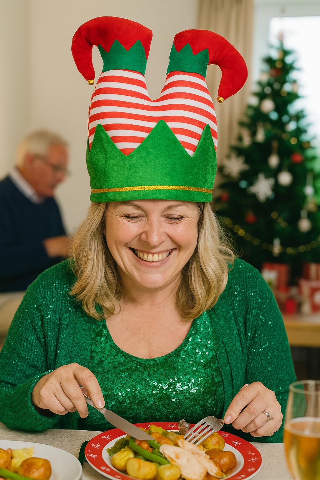 HENBRANDT 1 x Premium Christmas Elf Legs Hat Adult - Image 3