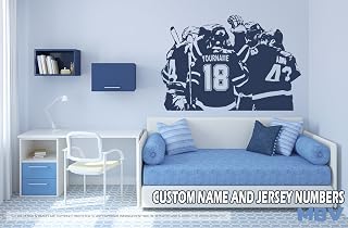 Hockey Wall Decal - Custom name and jersey numbers - Hockey team Wall Art - Hockey boy Bedroom wall decor - Hockey player vinyl sticker