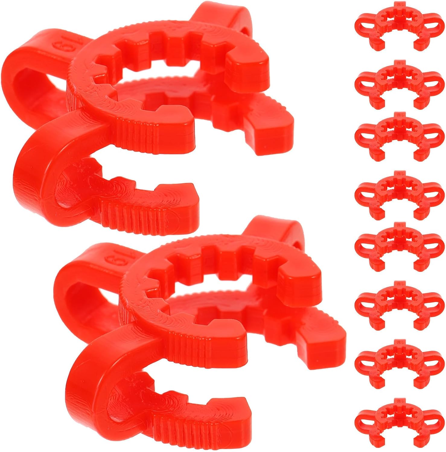 10 Pcs Plastic Keck Clamp for Conical Interface, Laboratory Standard Tapered Glass, Chemical Resistant Lab Beaker Clamps for Flask and Tubing Accessories Random Color