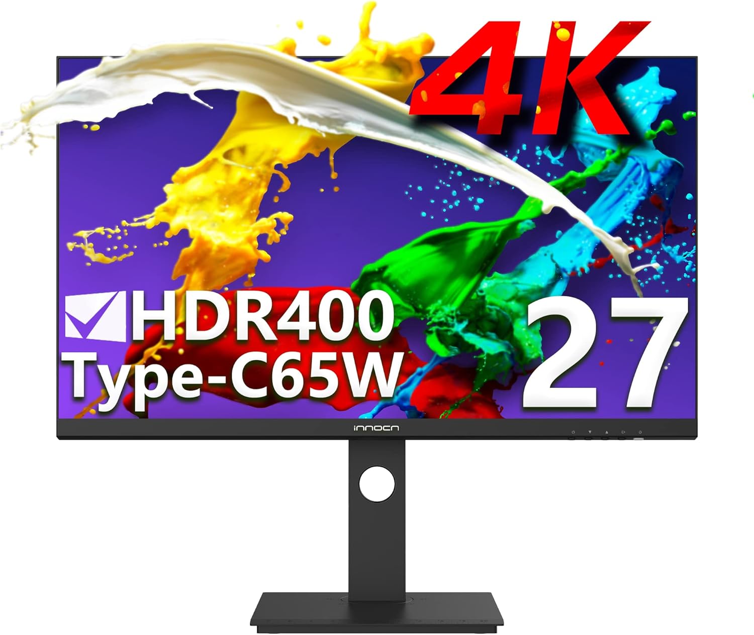 Amazon モニター Innocn 27c1u 4k 27インチ ディスプレイ Uhd 3840 X 2160 Pc ゲーム モニター Hdr400 16 9 Ips非光沢 100 Srgb 縦横回転 5wスピーカー Vesa規格 ブルーライト軽減 画面分割機能 家用 ビジネス 法人 モニター Dp Type C Hdmi 対応 日本語取扱説明書付き