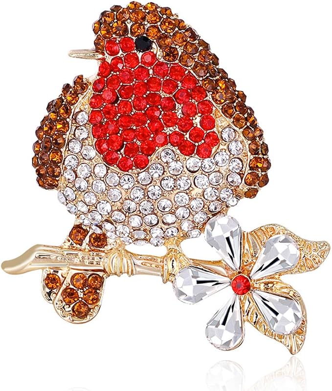 FAIRYGATE Brooch Pins Retro Crystal Rhinestone Brooches for Shirt Collar Decoration, B20